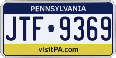 PA license plate JTF9369