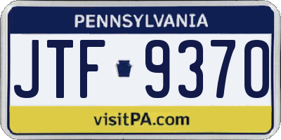 PA license plate JTF9370