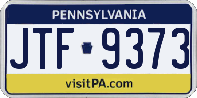 PA license plate JTF9373