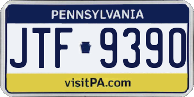 PA license plate JTF9390