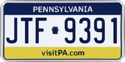 PA license plate JTF9391