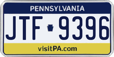 PA license plate JTF9396