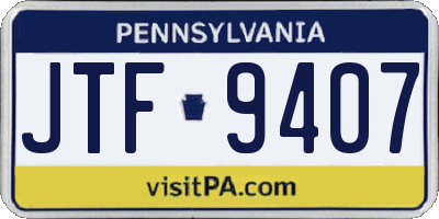 PA license plate JTF9407