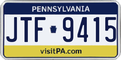 PA license plate JTF9415