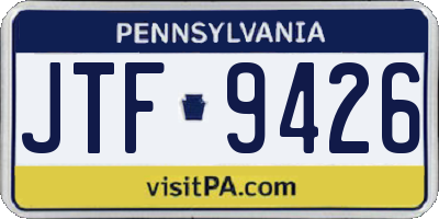 PA license plate JTF9426
