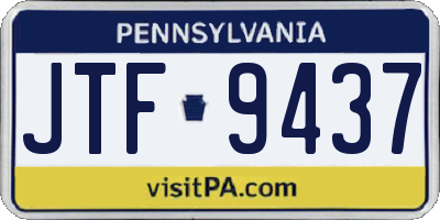 PA license plate JTF9437