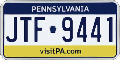 PA license plate JTF9441