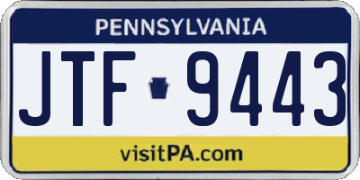PA license plate JTF9443