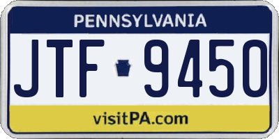 PA license plate JTF9450