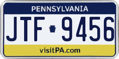 PA license plate JTF9456