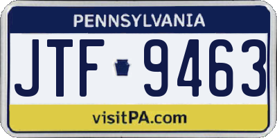PA license plate JTF9463