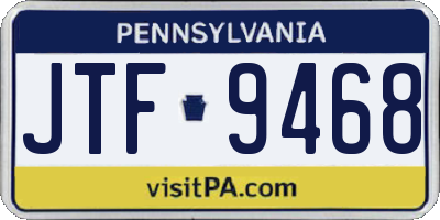 PA license plate JTF9468