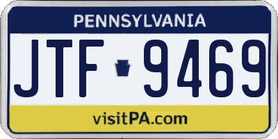 PA license plate JTF9469
