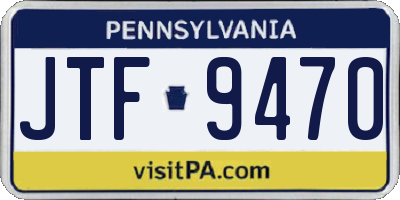 PA license plate JTF9470