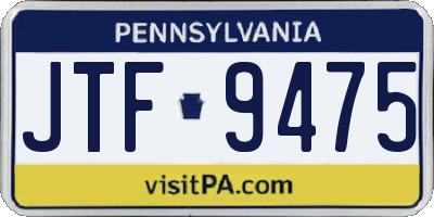 PA license plate JTF9475