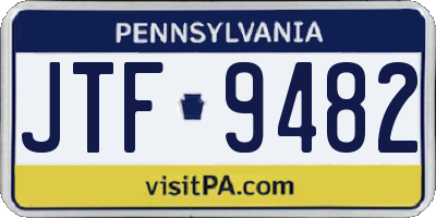 PA license plate JTF9482