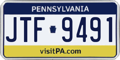 PA license plate JTF9491