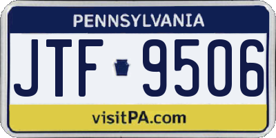 PA license plate JTF9506