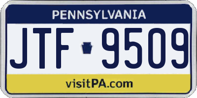 PA license plate JTF9509