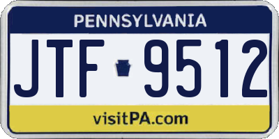 PA license plate JTF9512