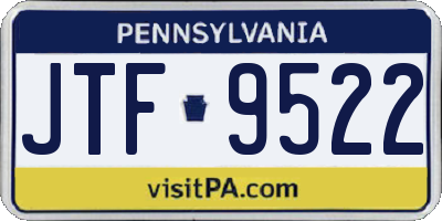 PA license plate JTF9522