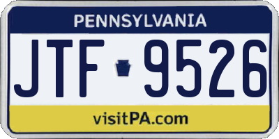 PA license plate JTF9526