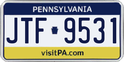 PA license plate JTF9531