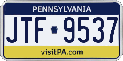 PA license plate JTF9537