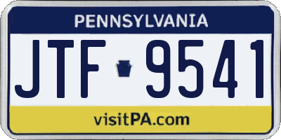 PA license plate JTF9541