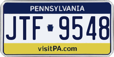PA license plate JTF9548