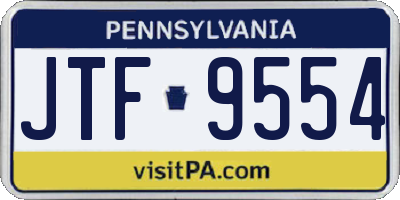PA license plate JTF9554