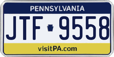 PA license plate JTF9558