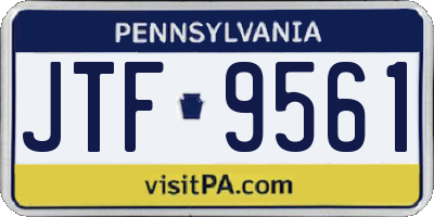 PA license plate JTF9561