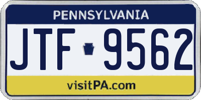 PA license plate JTF9562
