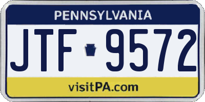 PA license plate JTF9572