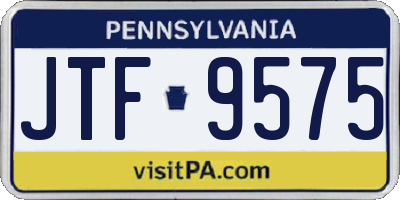 PA license plate JTF9575