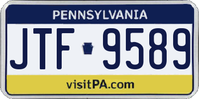 PA license plate JTF9589