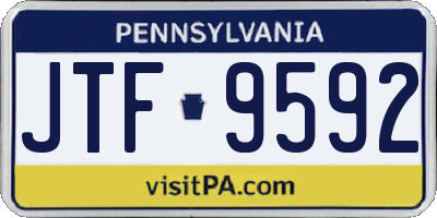 PA license plate JTF9592