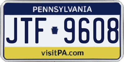 PA license plate JTF9608