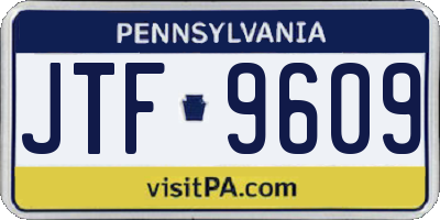 PA license plate JTF9609