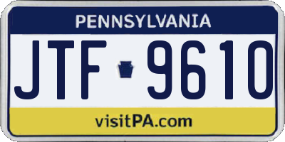 PA license plate JTF9610