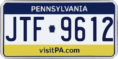 PA license plate JTF9612