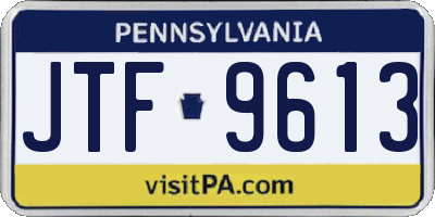 PA license plate JTF9613