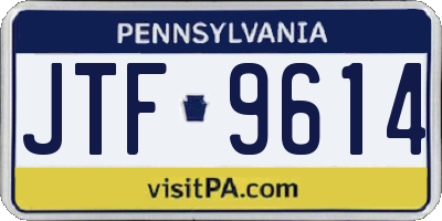 PA license plate JTF9614