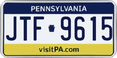 PA license plate JTF9615