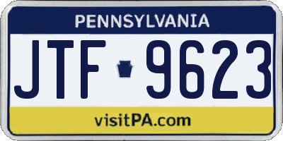PA license plate JTF9623