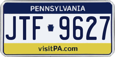 PA license plate JTF9627