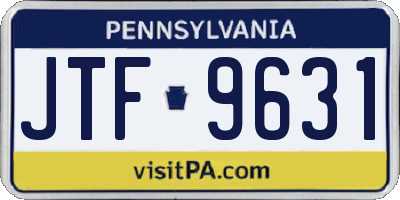 PA license plate JTF9631