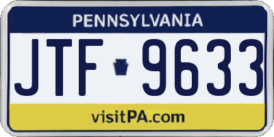 PA license plate JTF9633