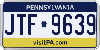 PA license plate JTF9639